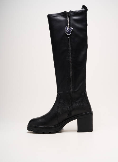 Bottes tissage satiné talon de 4 à 6cm noir CAPRICE femme