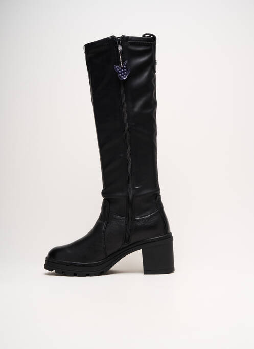 Bottes tissage satiné talon de 7 à 9cm noir CAPRICE femme