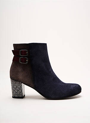 Bottines/boots nubuck talon de 4 à 6cm bleu DORKING femme