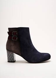 Bottines/boots nubuck talon de 4 à 6cm bleu DORKING femme