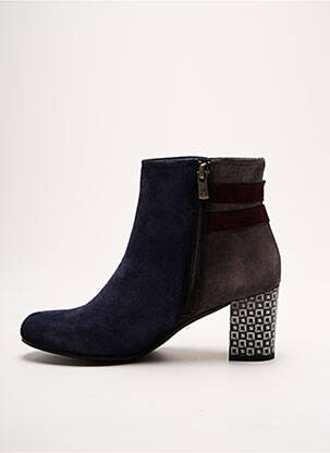 Bottines/boots nubuck talon de 4 à 6cm bleu DORKING femme