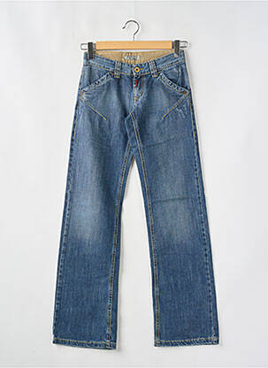 Jeans coupe large effet usé taille normale bleu TIFFOSI femme