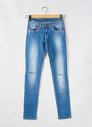 Jeans coupe slim effet usé délavé taille normale bleu TIFFOSI femme