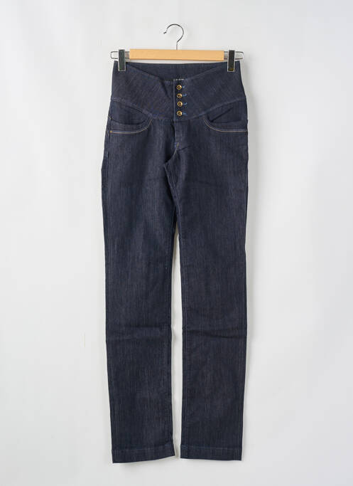 Jeans coupe droite taille haute taille haute bleu TIFFOSI femme