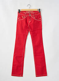 Jeans coupe droite stretch taille normale rouge TIFFOSI femme