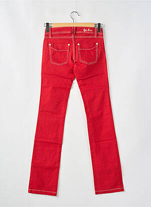 Jeans coupe droite stretch taille normale rouge TIFFOSI femme