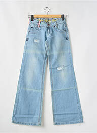 Jeans coupe large effet usé taille normale bleu TIFFOSI femme