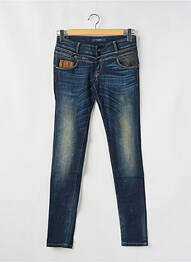 Jeans coupe slim broderie rivets taille normale bleu TIFFOSI femme