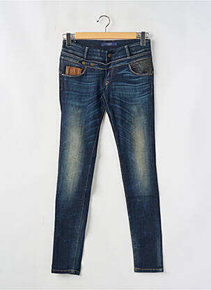 Jeans coupe slim broderie rivets taille normale bleu TIFFOSI femme