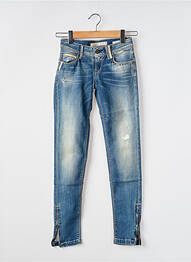 Jeans coupe slim effet usé délavé taille normale bleu TIFFOSI femme