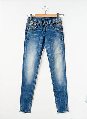 Jeans coupe slim broderie rivets taille normale bleu TIFFOSI femme