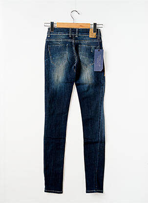 Jeans coupe slim effet usé délavé taille normale bleu TIFFOSI femme