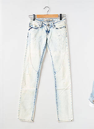 Jeans coupe slim effet usé délavé taille normale bleu TIFFOSI femme