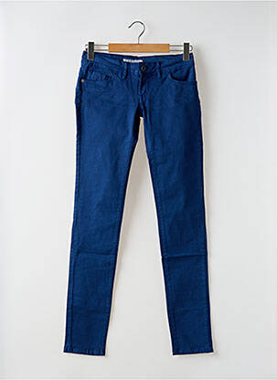 Pantalon slim tissage popeline taille normale bleu TIFFOSI femme