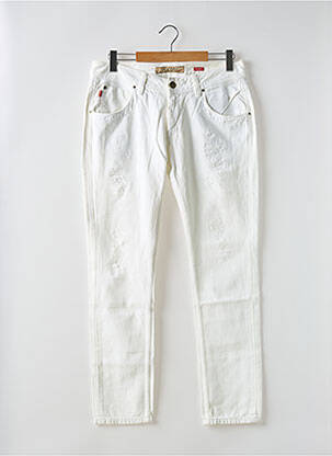 Jeans coupe slim tissage brut taille normale blanc TIFFOSI femme