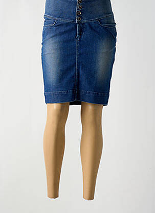 Jupe mi-longue stretch bleu TIFFOSI femme