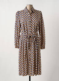 Robe mi-longue manches longues manches longues beige C'EST BEAU LA VIE femme