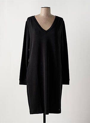 Robe mi-longue manches longues manches longues noir GARCIA femme