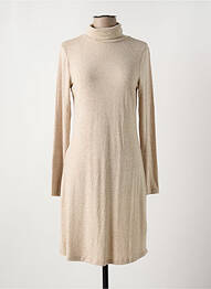 Robe pull coupe droite manches longues beige BROADWAY femme
