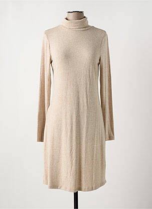 Robe pull coupe droite manches longues beige BROADWAY femme