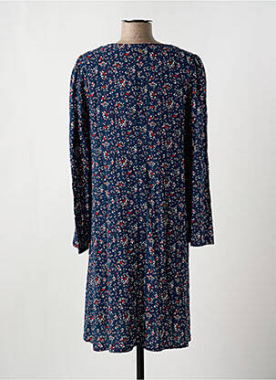 Robe mi-longue imprimé fleurs manches longues bleu ÉTYMOLOGIE femme