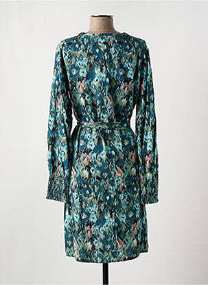 Robe mi-longue imprimé fantaisie manches longues bleu GARCIA femme