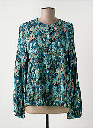 Blouse imprimé fantaisie manches longues bleu GARCIA femme