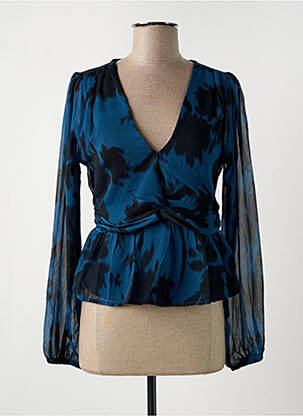 Blouse imprimé fantaisie manches longues bleu TIFFOSI femme
