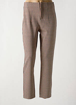Pantalon droit stretch taille haute beige GARCIA femme
