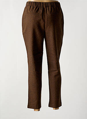Pantalon 7/8 taille élastique marron C'EST BEAU LA VIE femme