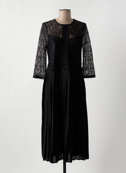 Robe longue manches longues manches longues noir TIFFOSI femme