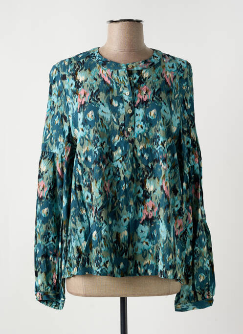 Blouse imprimé fantaisie manches longues bleu GARCIA femme