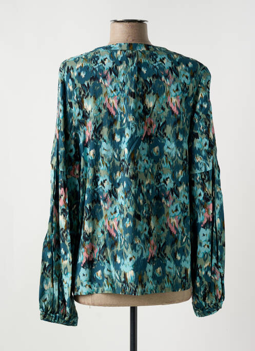 Blouse imprimé fantaisie manches longues bleu GARCIA femme