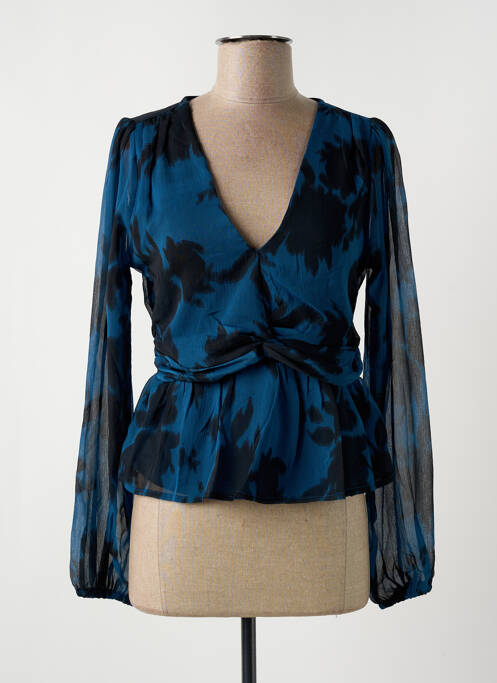 Blouse imprimé fantaisie manches longues bleu TIFFOSI femme