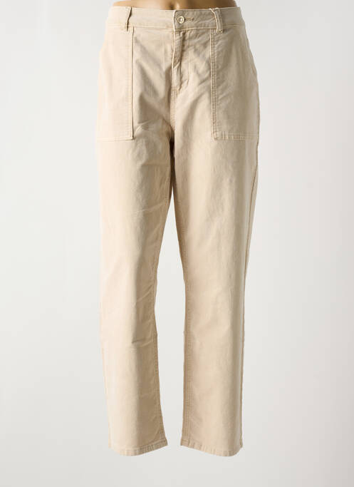 Pantalon droit beige C'EST BEAU LA VIE pour femme