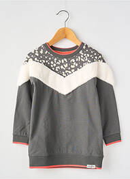 Robe mi-longue col rond manches longues gris BOBOLI fille