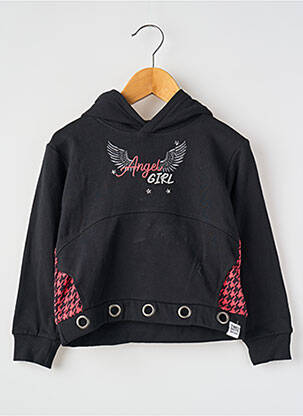 Sweat-shirt à capuche poches manches longues noir BOBOLI fille