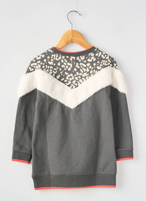 Robe mi-longue col rond manches longues gris BOBOLI fille