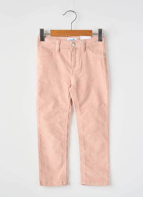 Pantalon slim tissage velours taille ajustable rose MAYORAL fille