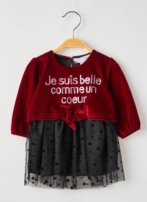 Robe mi-longue rouge P'TIT MÔME pour fille