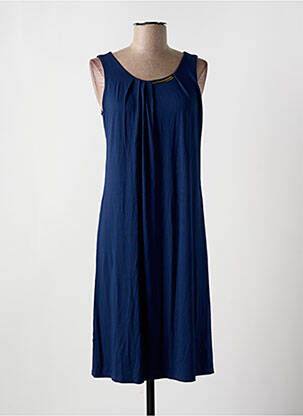 Robe courte coupe fluide sans manche bleu HENEJOLIE femme
