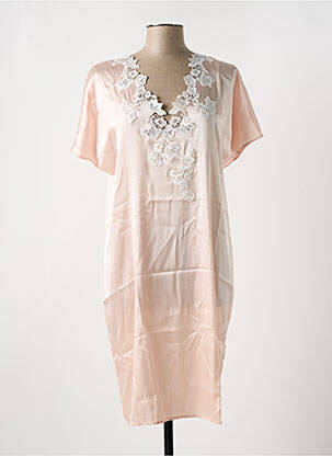 Chemise de nuit col v rose MARJOLAINE femme