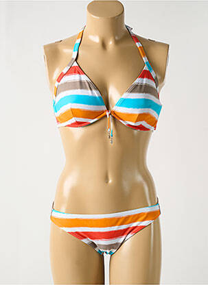 Maillot de bain 2 pièces stretch haut triangles bleu ESPRIT femme