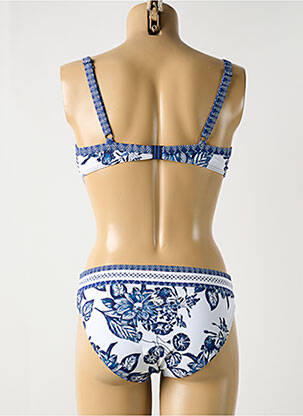 Maillot de bain 2 pièces stretch haut soutien-gorge balconnet bleu OLYMPIA femme