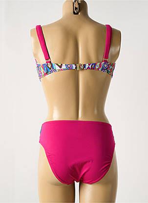 Maillot de bain 2 pièces stretch haut soutien-gorge emboitant rose DEIDAD femme
