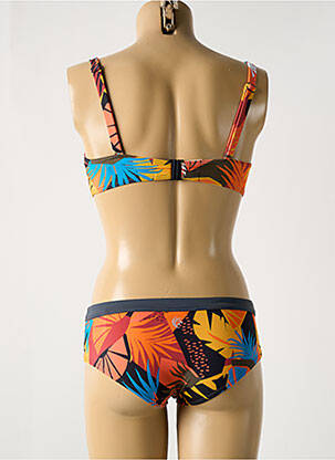 Maillot de bain 2 pièces stretch haut soutien-gorge moulé orange OLYMPIA femme