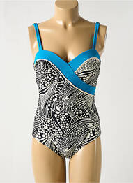 Maillot de bain 1 pièce imprimé fantaisie haut soutien-gorge moulé bleu DEIDAD femme