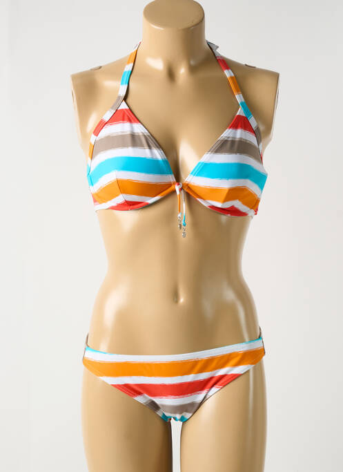 Maillot de bain 2 pièces stretch haut triangles bleu ESPRIT femme