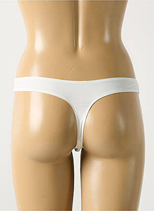 Tanga effet matière satinée blanc MARIE JO femme