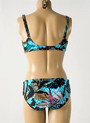 Maillot de bain 2 pièces stretch haut soutien-gorge emboitant bleu OLYMPIA femme